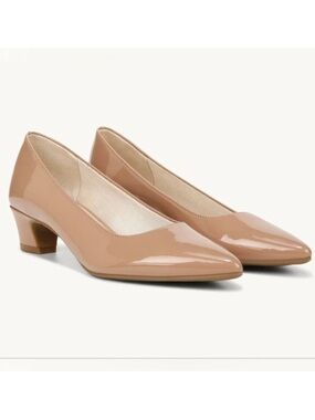 Life Stride Minx Women’s Patent Pointed-Toe Flat Nude Sz 7 NWOB